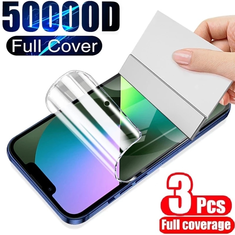 3Pcs Protective film For iPhone 14 13 12 11 Pro Max Mini Screen Protector On iPhone 14 Plus X XR XS 7 8 6 5 SE film