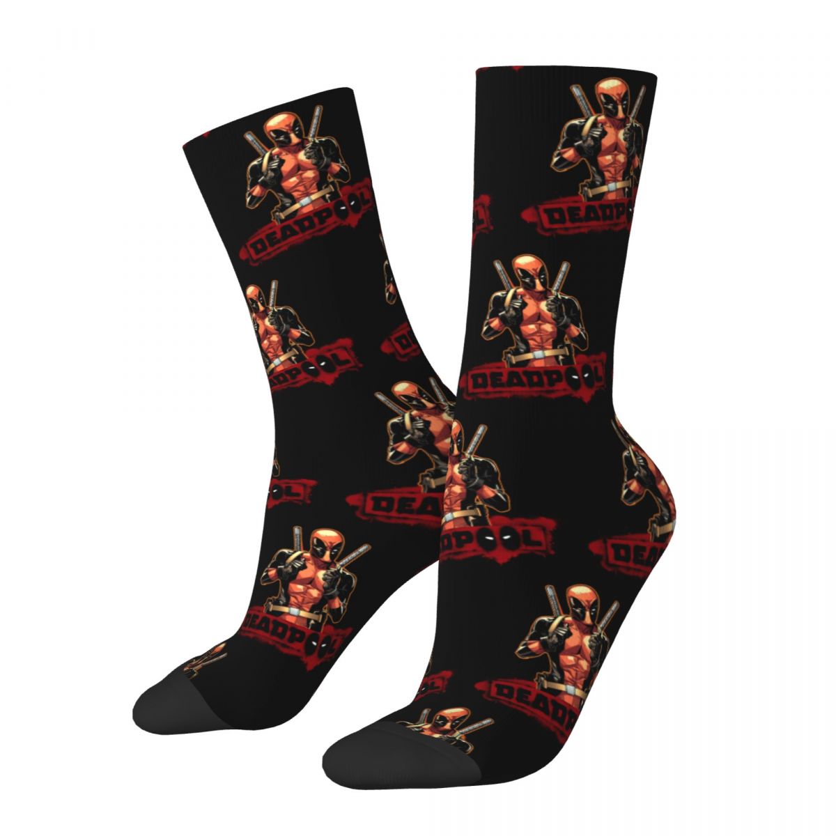 Men Women Deadpool Cool Splatter Socks Cotton Fashion Socks Harajuku Merch Middle TubeCrew Socks Best Gift