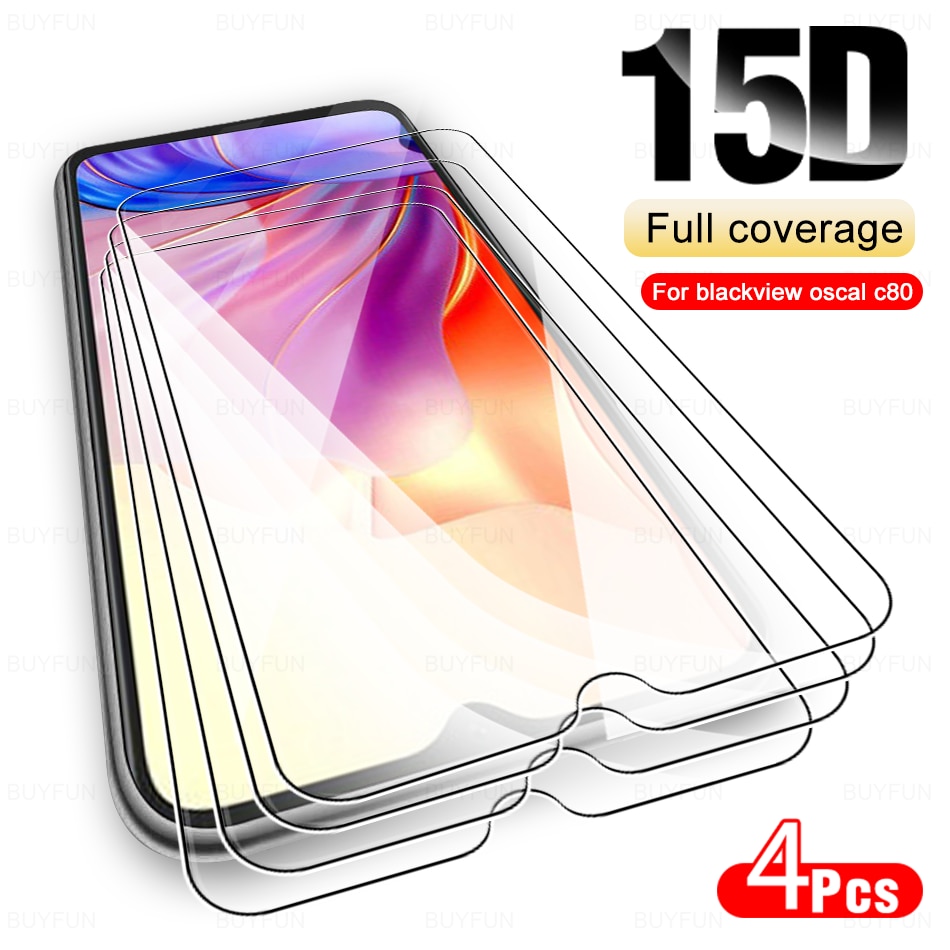 4pcs Black View Oscal C80 BV7100 BL8800 15D Tempered Glass For Blackview OscalC80 BV 7100 BL 8800 BL5000 A100 Screen Protectors