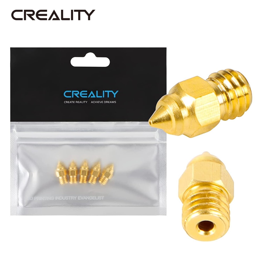 Creality 5Pcs/Set 0.2/0.4/0.6/0.8/1.0mm Hotend Extruder Brass Nozzles for CR-6 SE/Ender-3 Series/Ender 5 Series Printer Original
