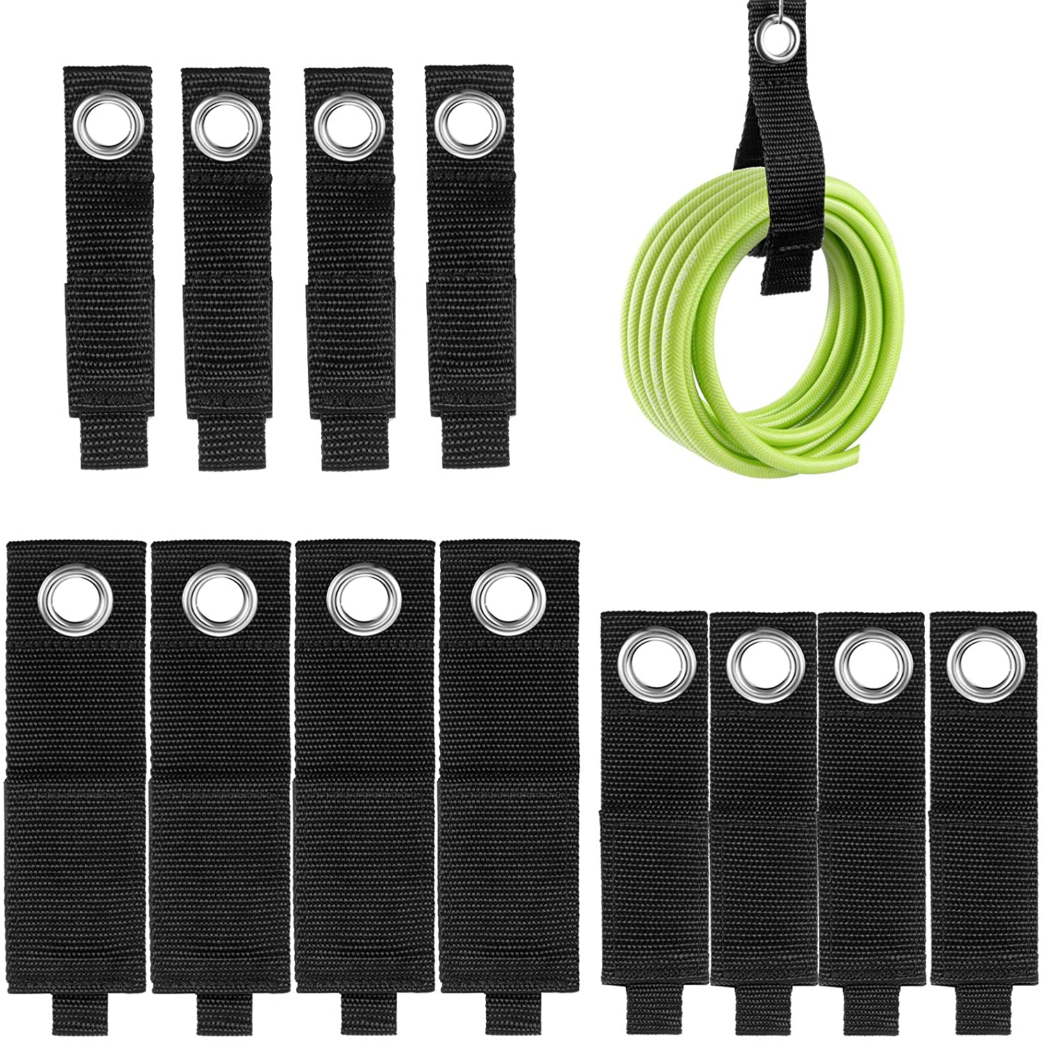 12PCS 4S 4M 4L Heavy Duty Extension Cord Holder Organizer Storage Strap for House Basement Garage Cable Hose Rope Wrap Hanger