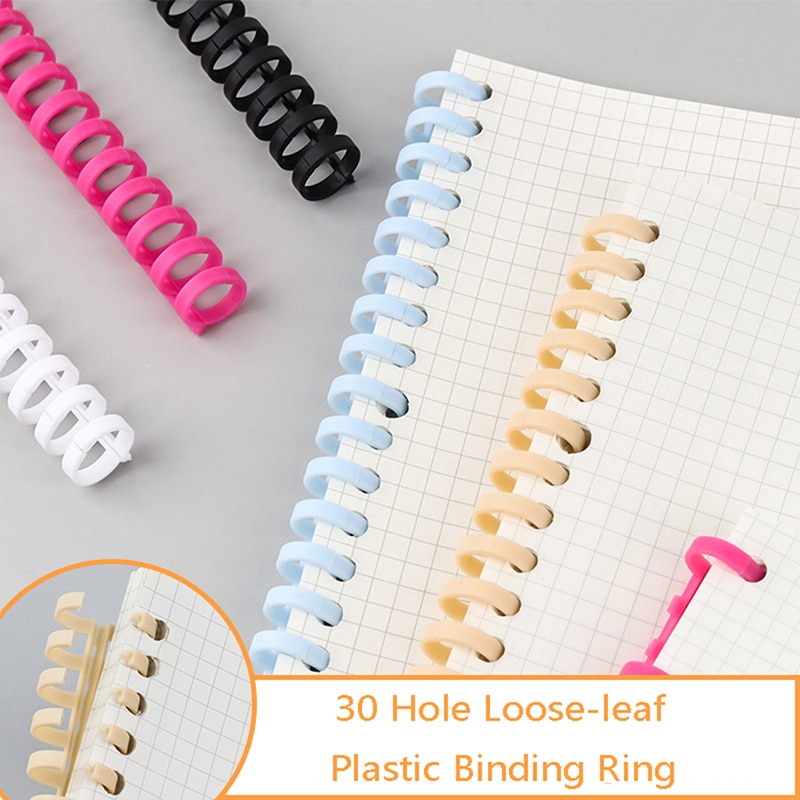 30 Hole Loose-leaf Plastic Binding Ring Spring Spiral Rings for A4 A5 A6 Paper