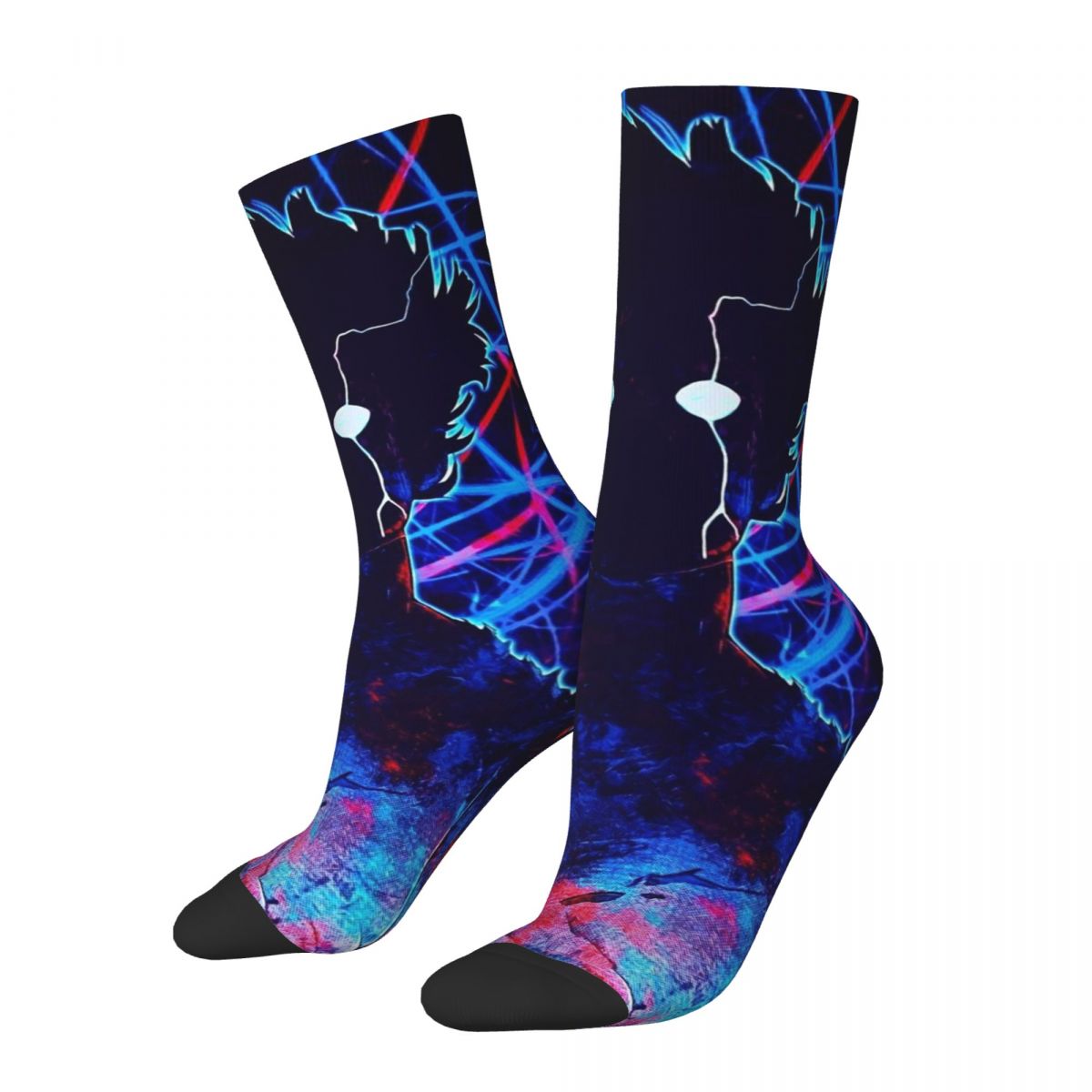 Autumn Winter Colorful Unisex Mob Psycho 100 Socks Horror Anime Sweat Absorbing Basketball Socks