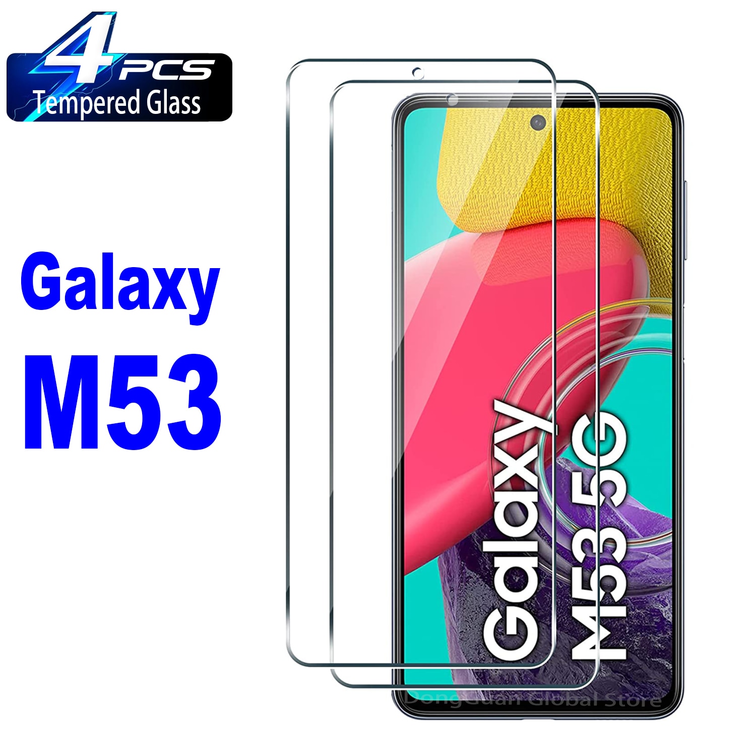 2/4Pcs Tempered Glass For Samsung Galaxy M53 5G High Auminum Screen Protector Glass Film