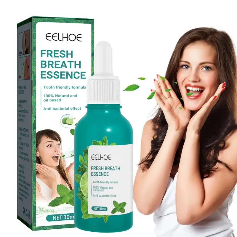 Bad Mouth Smell Removing Drops Gentle Mint Mouth Drop 30mL Cool Mint Oral Care Essence To Get Rid Of Bad Breath Fight Bad Breath