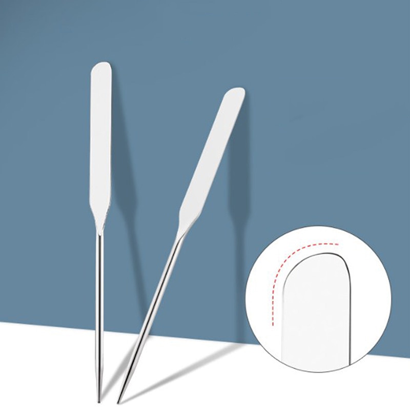 Stainless Steel Mixing Spatula Tool Dual Heads Makeup Toner Spatula Stick