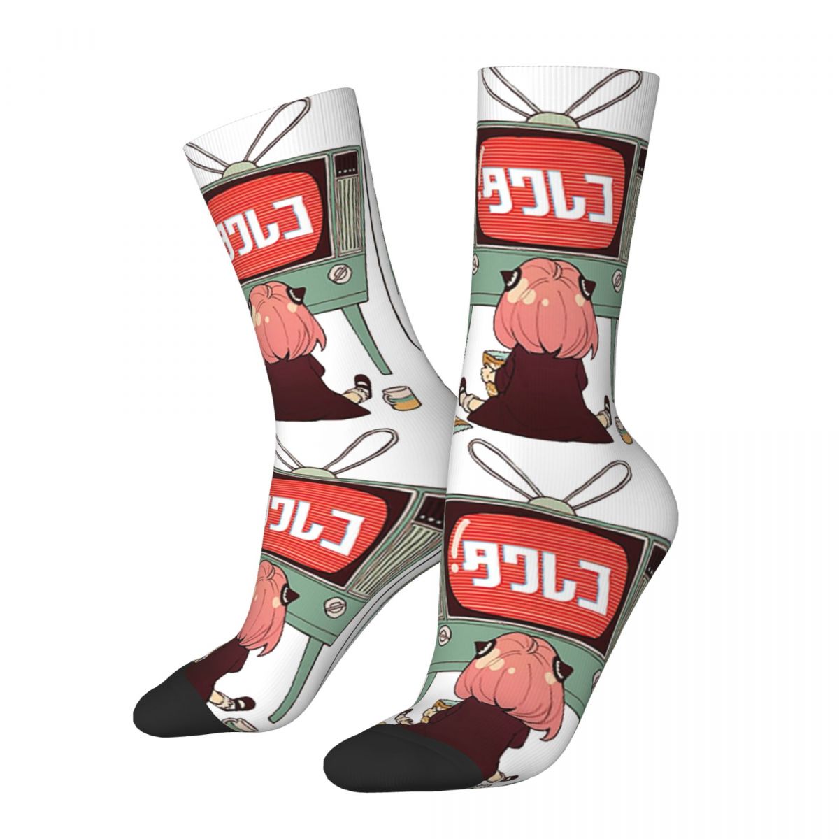 Funny Happy Men's Compression Socks Classic Vintage Harajuku SPY x FAMILY Twilight Anya Forger Yor Seamless Crew Crazy Sock