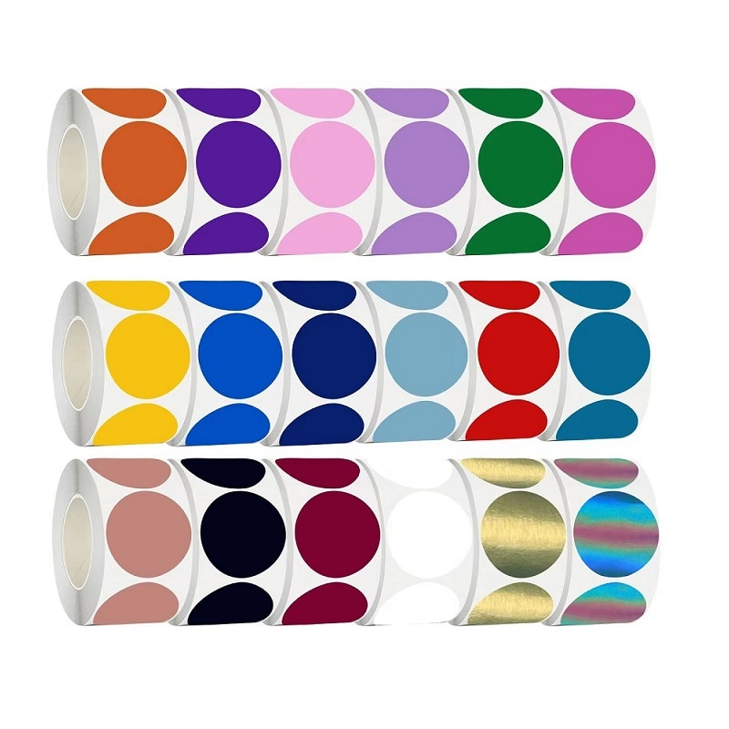 Round Blank Stickers 25mm/38mm Black White Pink Green Paper Sticker Stationery Party Gift Decorations Labels 10 Colors