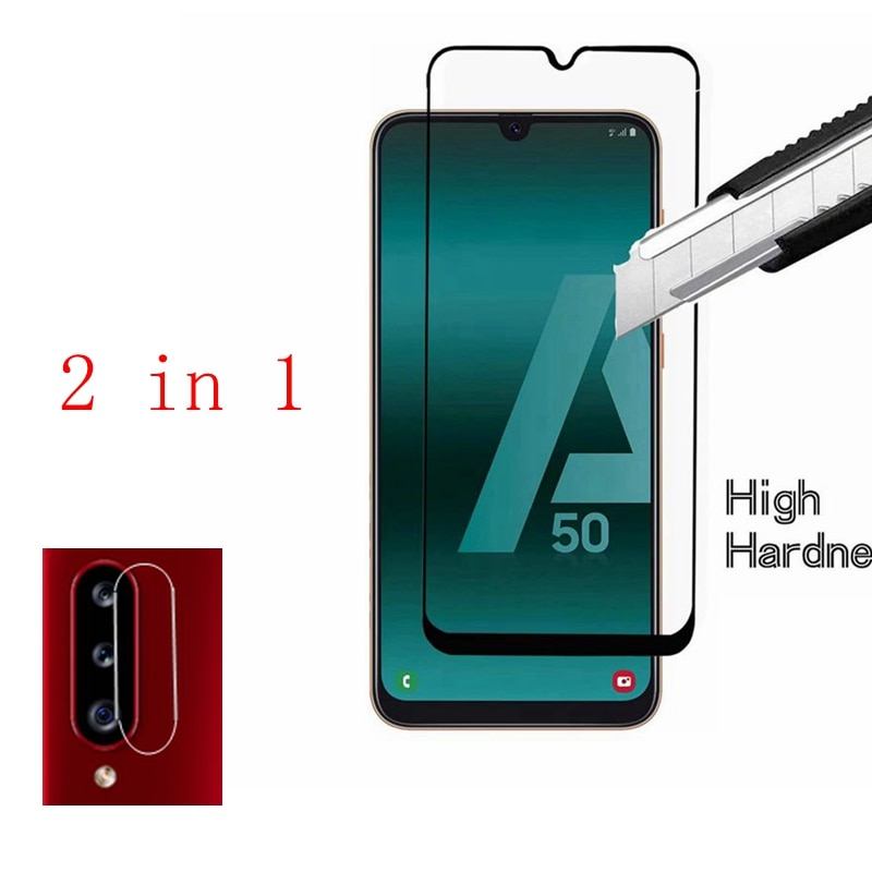 2 in 1 Tempered Glass For Samsung GALAXY A10 A10S A10E A20 A20S A30 A30S A40 A40S A50 A50S A70 A70S Camera Lens Protective Film