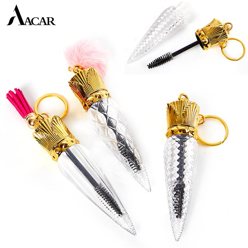 1PCS Clear Micro Comb Container Tube Eyelash Brush With Keychain Mascara Wand For Lash Extension Makeup Tool