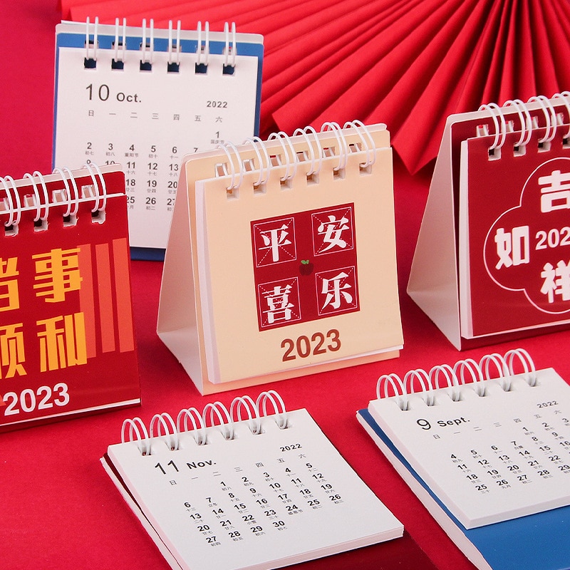 2023 Desk Calendar Thickened Table Calendar Coil Design Make Scheduling Durable 2023 Simple Mini Desktop Paper Calendar