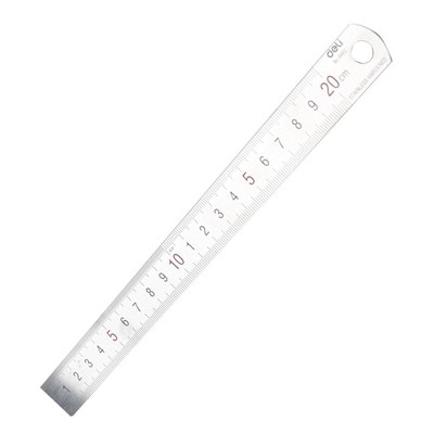8Pcs Deli 8462 20CM Stainless Steel Metal Straight Ruler Tool Precision Double Sided Measuring Office Stationary Supplies