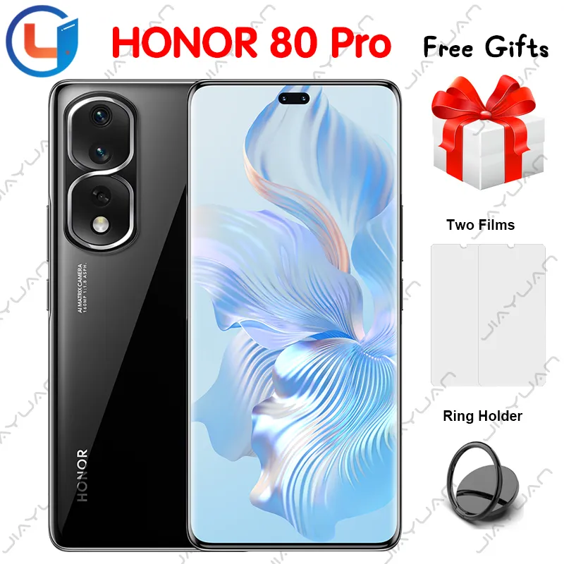 Original HONOR 80 Pro 5G Mobiel Phone 6.78" 120Hz Snapdragon 8+ Gen 1 Octa Core Magic UI 7 Camera 160MP 4800mAh NFC Smartph