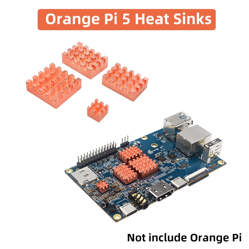 Orange Pi 5 Heat Sink CPU RAM Copper Aluminum Heatsinks OPI 5 Passive Cooling Radiator compatible for Orange Pi Zero 2