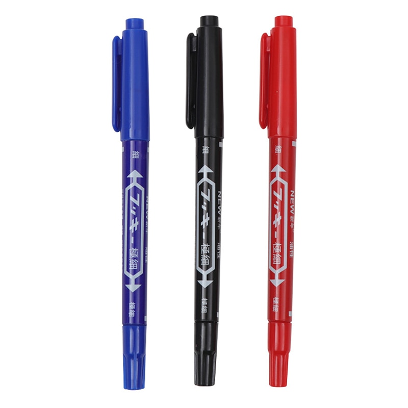 10 Pcs/set Twin Tip Permanent Art Markers Pens Fine Point Waterproof Oily Black Ink Sketchbook Painting School Supplies