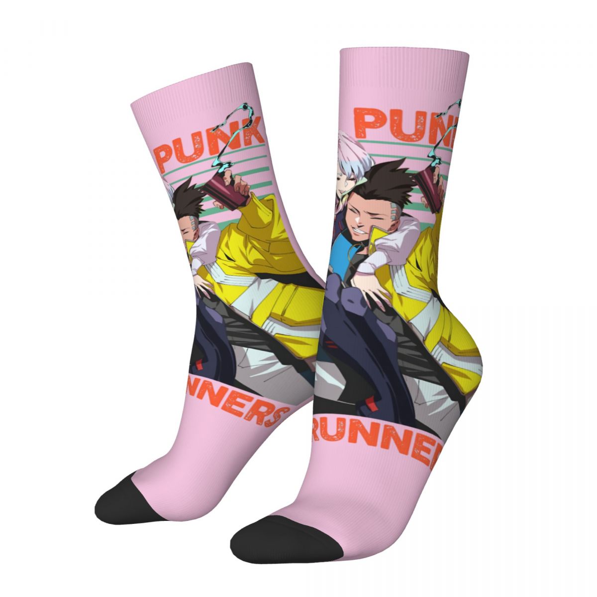 Hip Hop Vintage Lucy And David Classic Crazy Men's compression Socks Unisex Edgerunners Anime Seamless Printed Crew Sock
