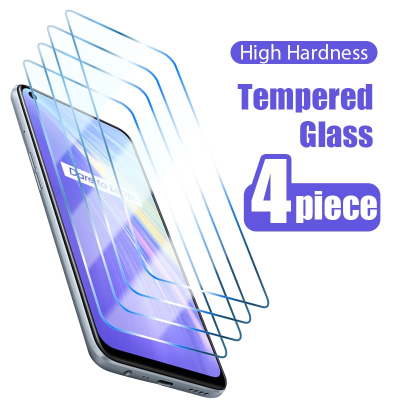 4PCS 9H Protective Glass For Realme GT Neo 2 T GT Master 2 Pro Screen Tempered Glass For Realme 8 7 5G Q3 Pro S T C35 C25 C21