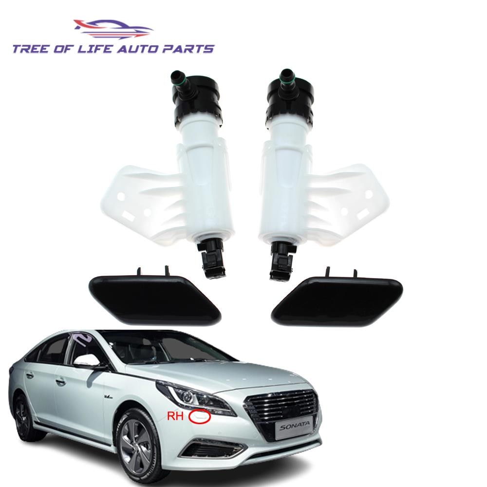 Front Headlight Washer Nozzle Headlamp Cleaning Spray Pump+ Cover Cap For Hyundai Sonata Hybrid LF 15-17 98671-E6000 98672-E6000