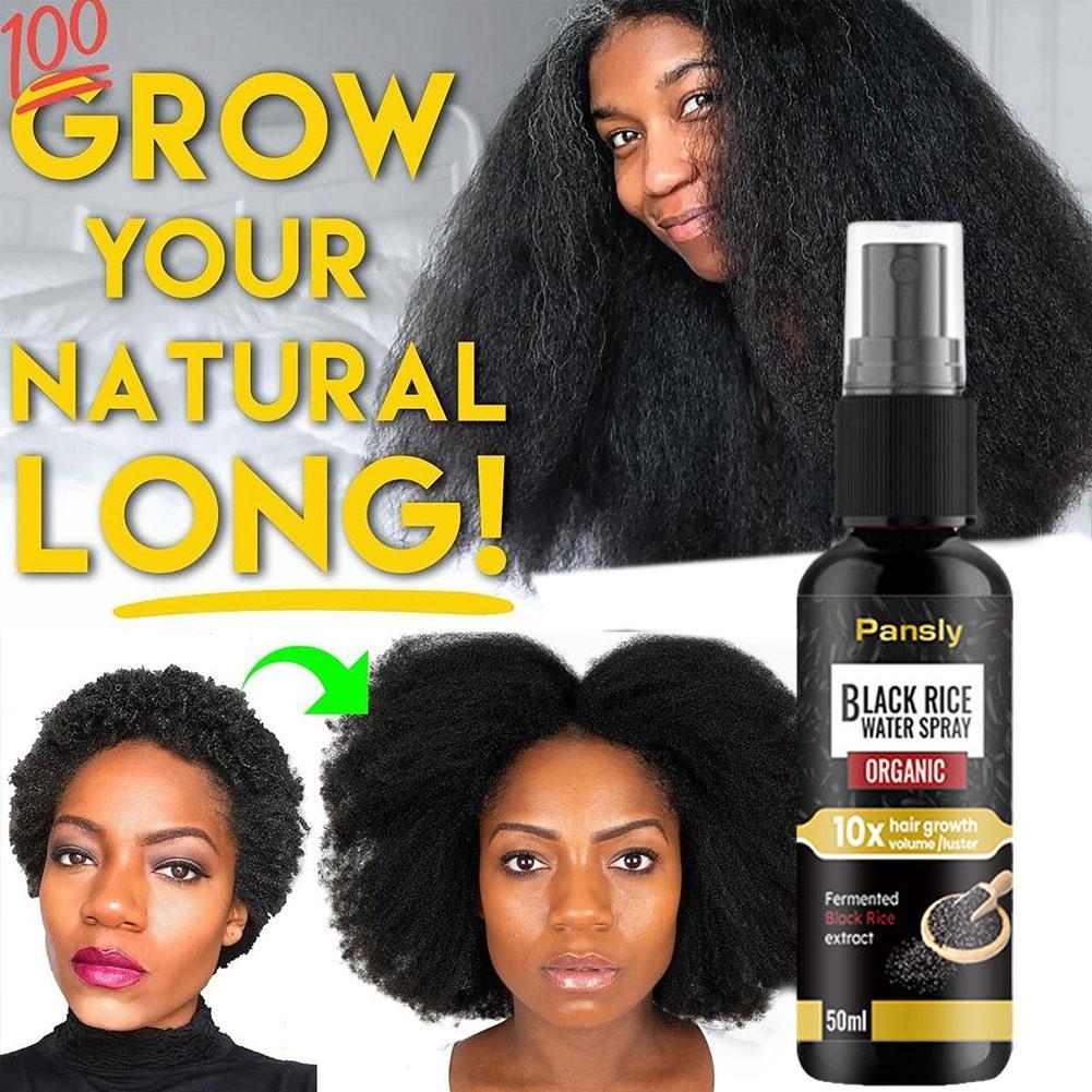 Hair Spray For Thinning Hair Care Leave-in Scalp Black Rice Water Hair Growth Prevent Hair Thinning Dry Frizzy Repair 50ml