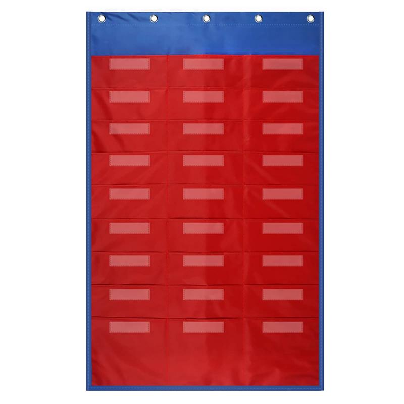 Classroom Pocket Chart Storage Pocket Chart Hanging Wall File Organizer 27-Pocket Storage Hanging Bag With Label Slots For