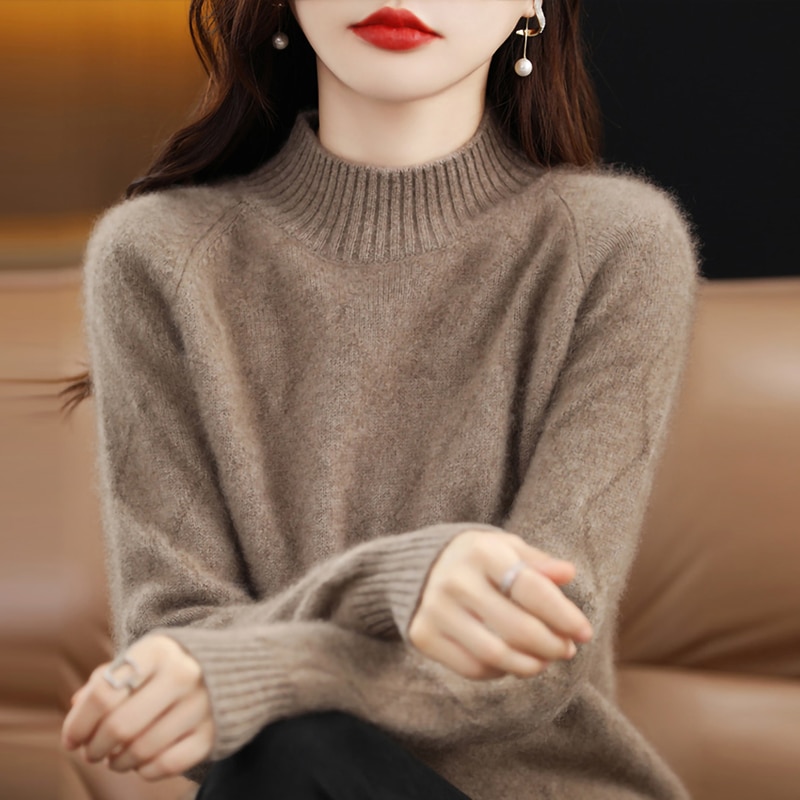 LONGMING Sweater Women Cashmere Knitwears Pullovers Merino Wool Sweaters Knit Tops Jumper Winter Fall Clothes 2023Korean Fashion