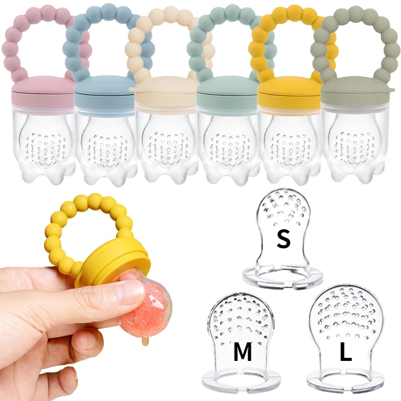 Baby Pacifiers Feeder with Cover Silicone Baby Nipple Fresh Fruit Food Vegetable Supplement Soother Nibbler Feeding Pacifier