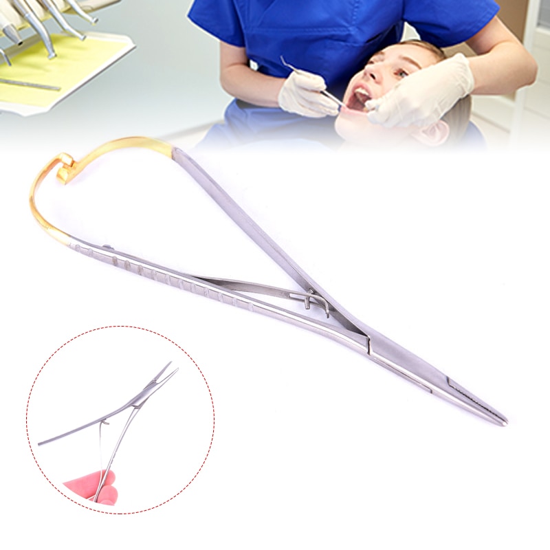 Dental Needle Holder Dentistry Products 14mm Forceps Plier Surgical Orthodontic Tweezers Dentistry Instruments