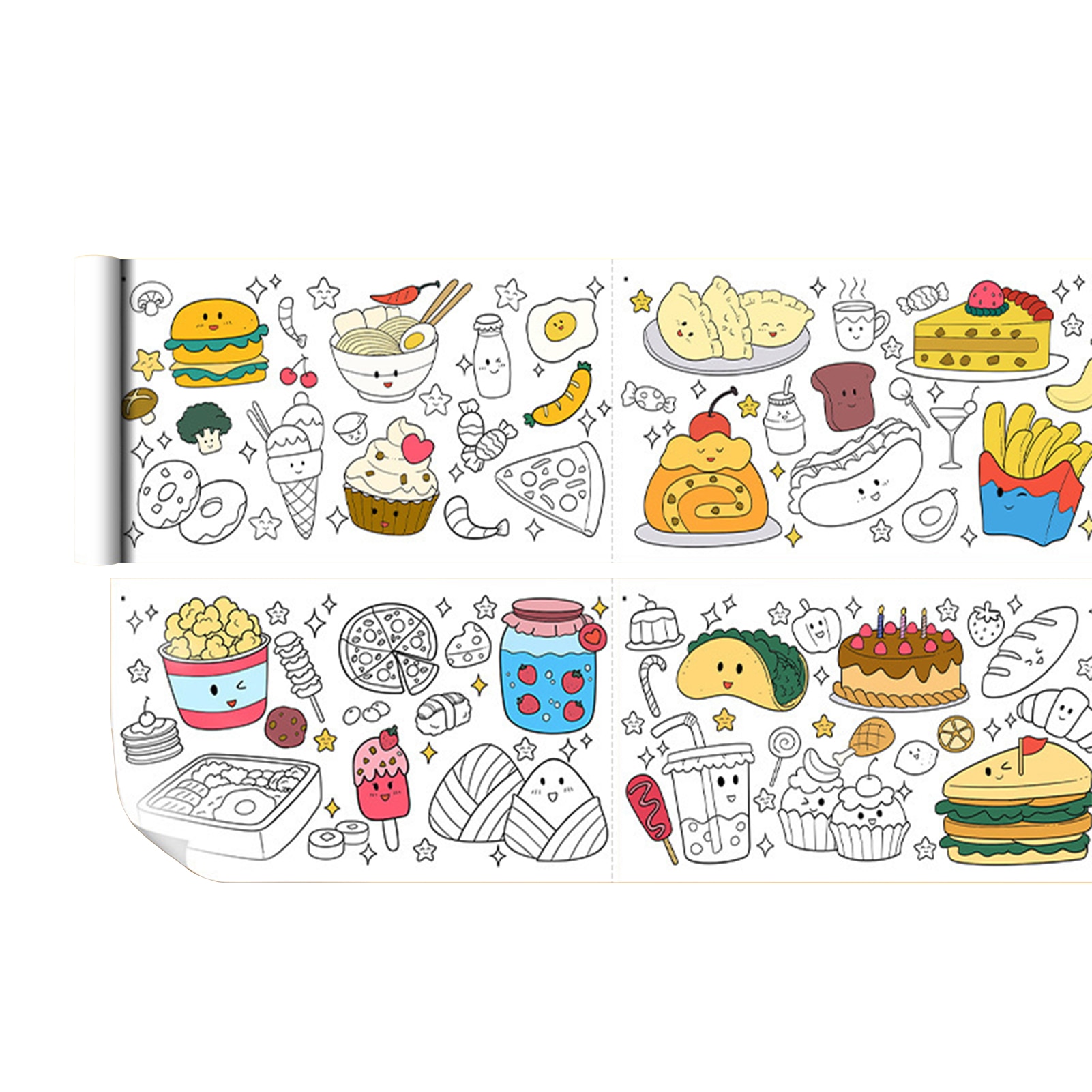 Children's Drawing Roll Stickable Doodling Scroll Coloring Drawing Paper Roll Improve Children's Imagination