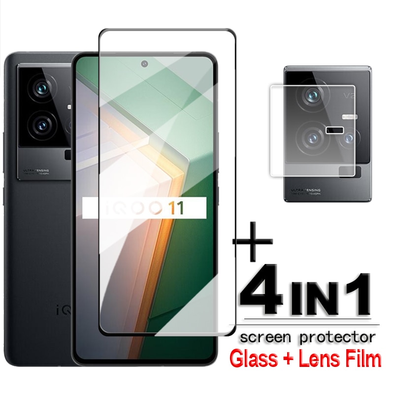 For Vivo iQOO 11 Glass For iQOO 3 5 7 8 9 10 11 Tempered Glass 2.5D Full Cover Screen Protector Vivo iQOO 11 Lens Film 6.78 inch