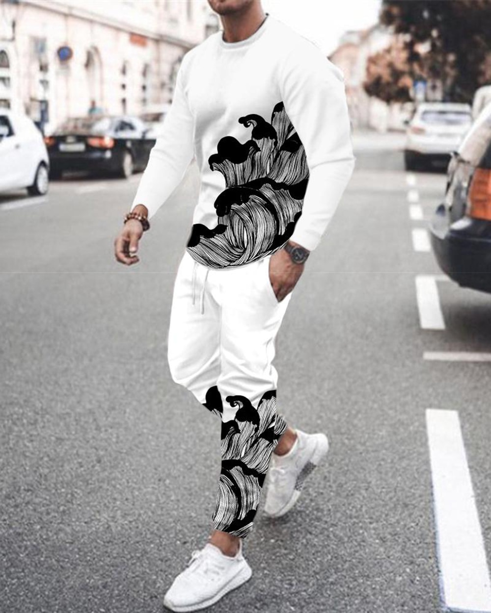 3D Printed Loose Clothes Streetwear Men's Jogging Tracksuit 2 Piece Suit Autumn Graphic Long Sleeve Shirt Sportswear Set