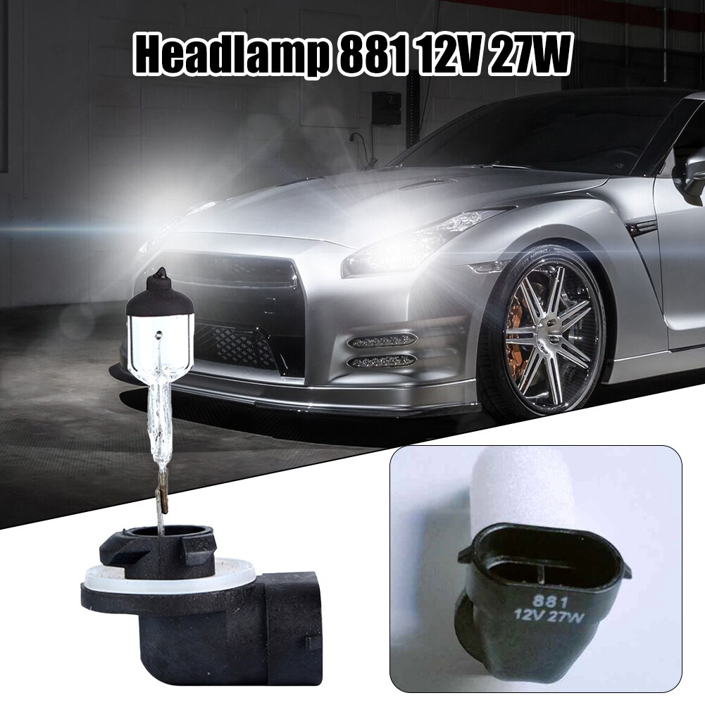 1pc Car Fog Light Headlight Lamp Bulb 881 12V 27W Ultra White Quartz Halogen Bulb Front Running Light High Quality