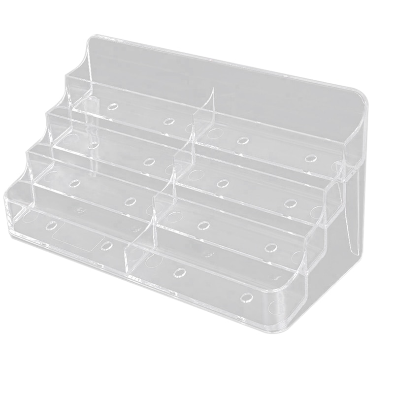 Business Card Holder, 8 Pocket Acrylic Business Card Holder For Desk Business Card Stand Desktop Business Card Holders