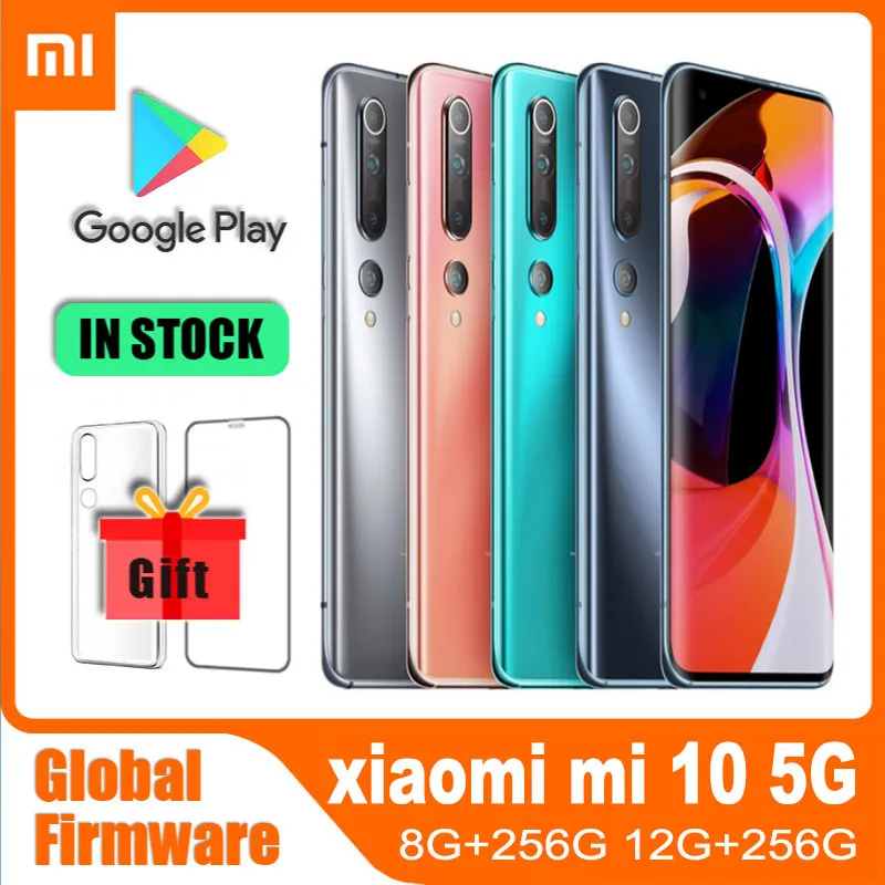 Global rom redmi Xiaomi 10 Cellphone 5G Mobile Phone Snapdragon 865 4780mAh Battery Camera MIUI 11 Android Original used phone