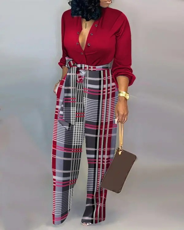 Casual Autumn Loose Letter Print One Piece Jumpsuit Women Button Cheap Elegant Long Women's 2023 Spring Lace Up Romper Outf