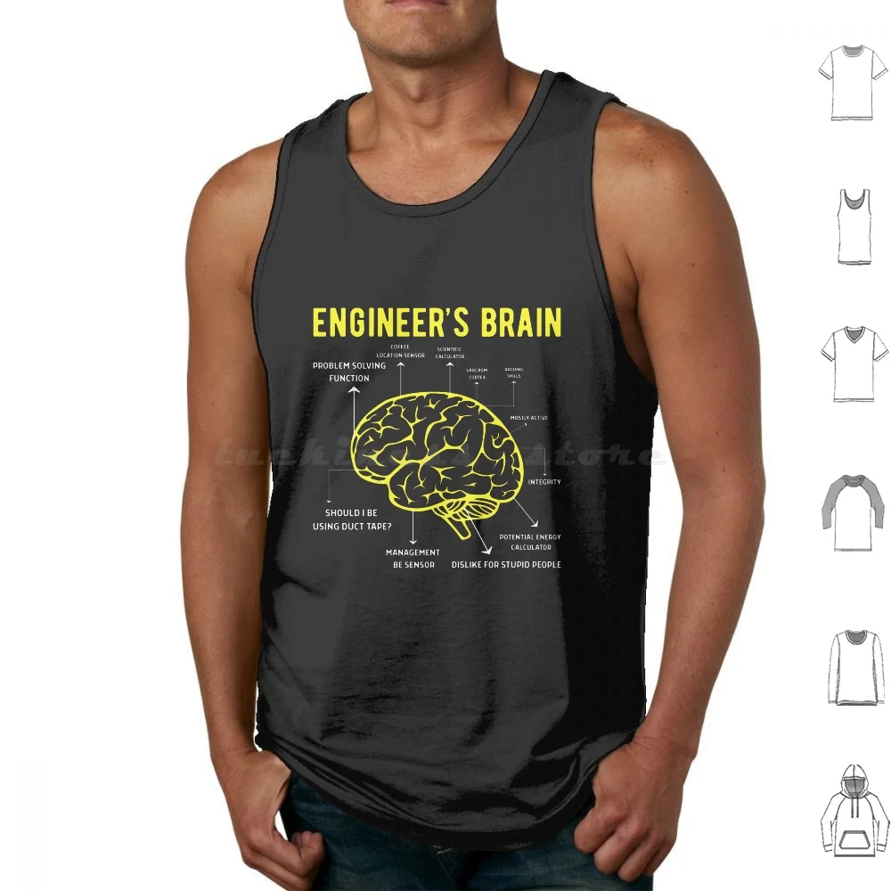 Engineer Funny | Engineer'S Brain Tank Tops Vest Sleeveless Engineer Electrical Engineering Civil Engineering Mechanical