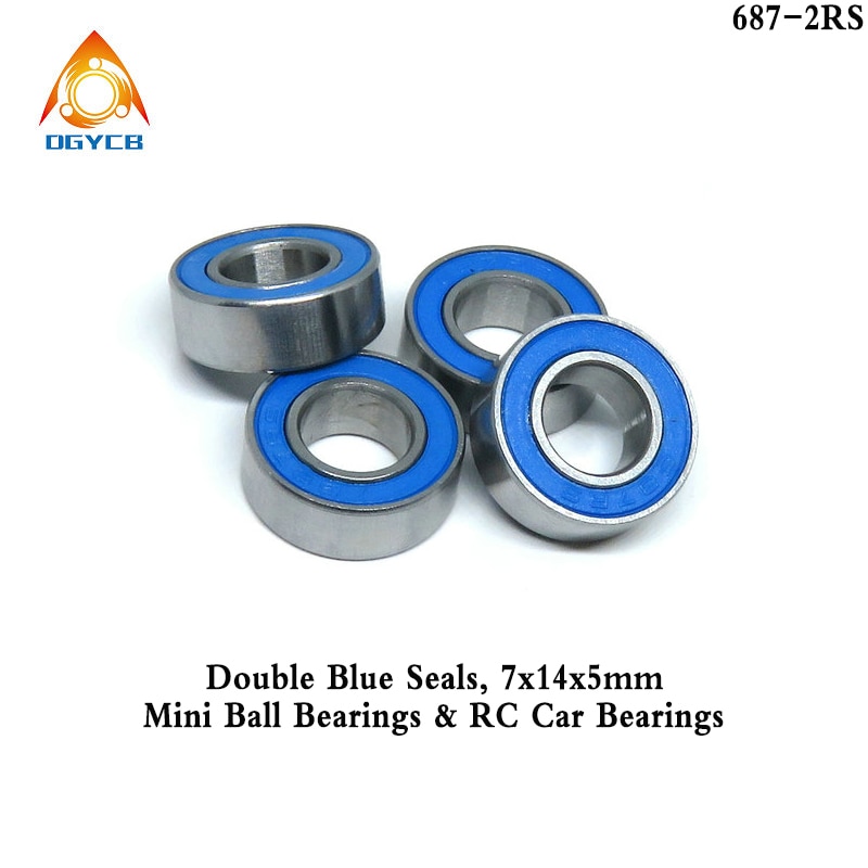 1pcs 687 2RS 7x14x5 ABEC3 Miniature Ball Bearing 687RS 7 14 5 RC Car Bearings 7*14*5 mm 686 688 6700 6701 2RS Blue Seal Bearing