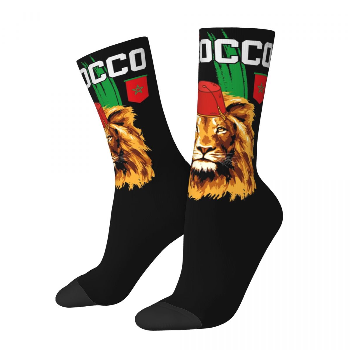 Socks Football Morocco Soccer Lion Flag Accessories for Female Male Compression Stockings All Seasons Best Gifts Idea