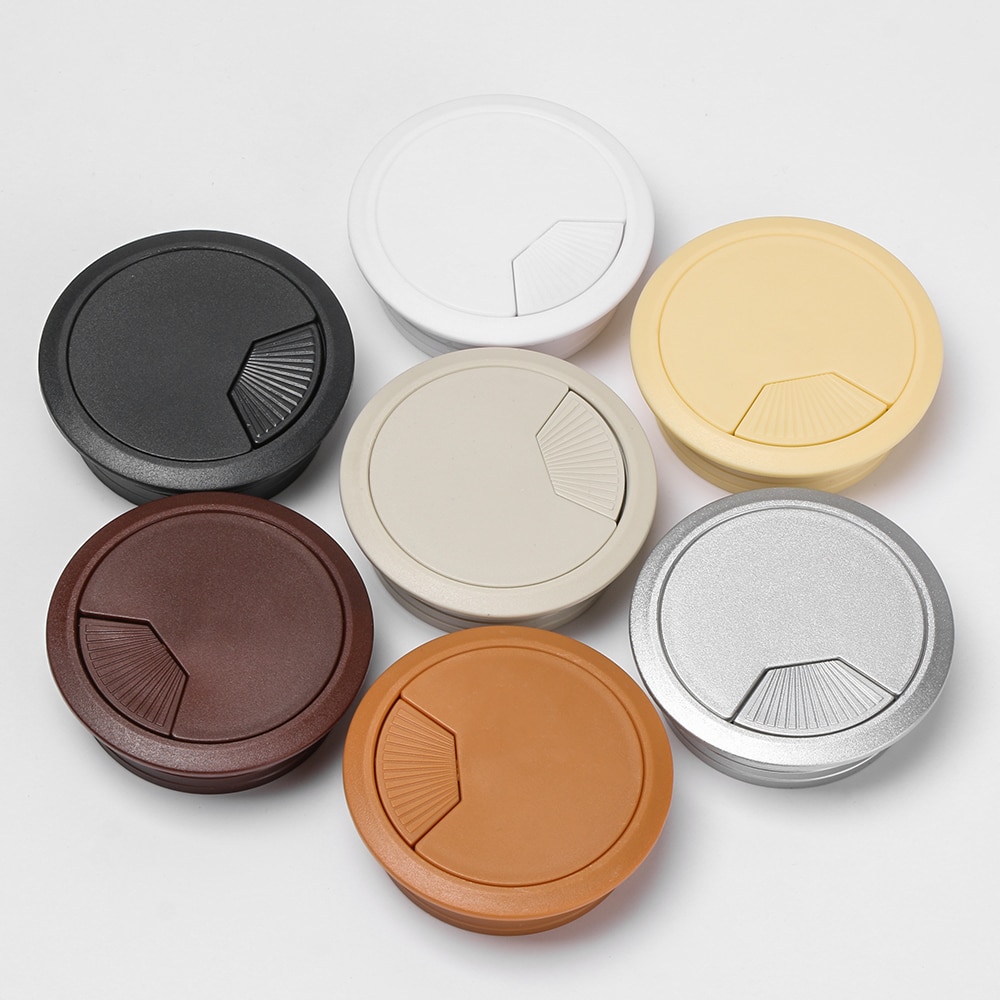 60/80mm Desk Cord Grommet Plastic Cable Hole Cover Wire Organizer Cable Pass Through Round Gasket Hardware