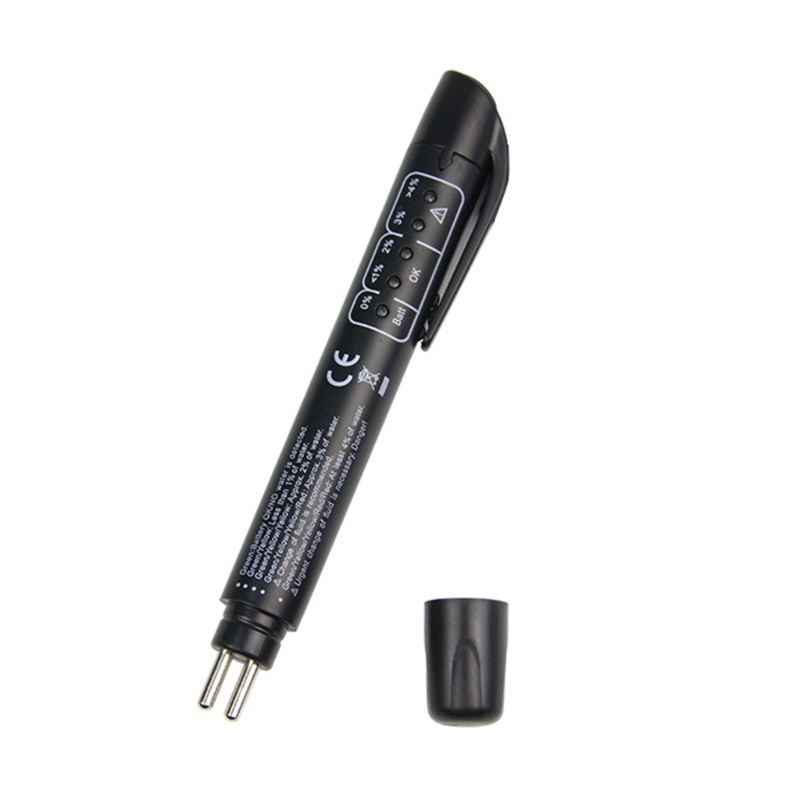 Fluid Liquid Oil Moisture Analyzers with 5 LED Indicators Car Brake Diagnostic Testing Tool for DOT3 DOT4 Brake Fluid R2LC