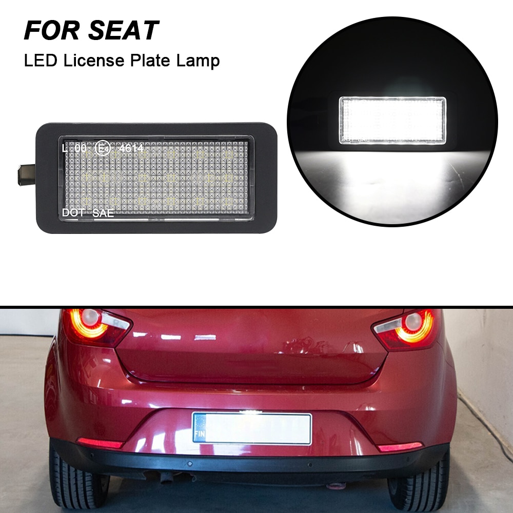1PC LED Number Plate Light For Seat Ibiza 6J 3-door 2008-2012 Mii/e-Mii 2012-2021 For VW up!/e-up! 2012-2017 License Plate Light