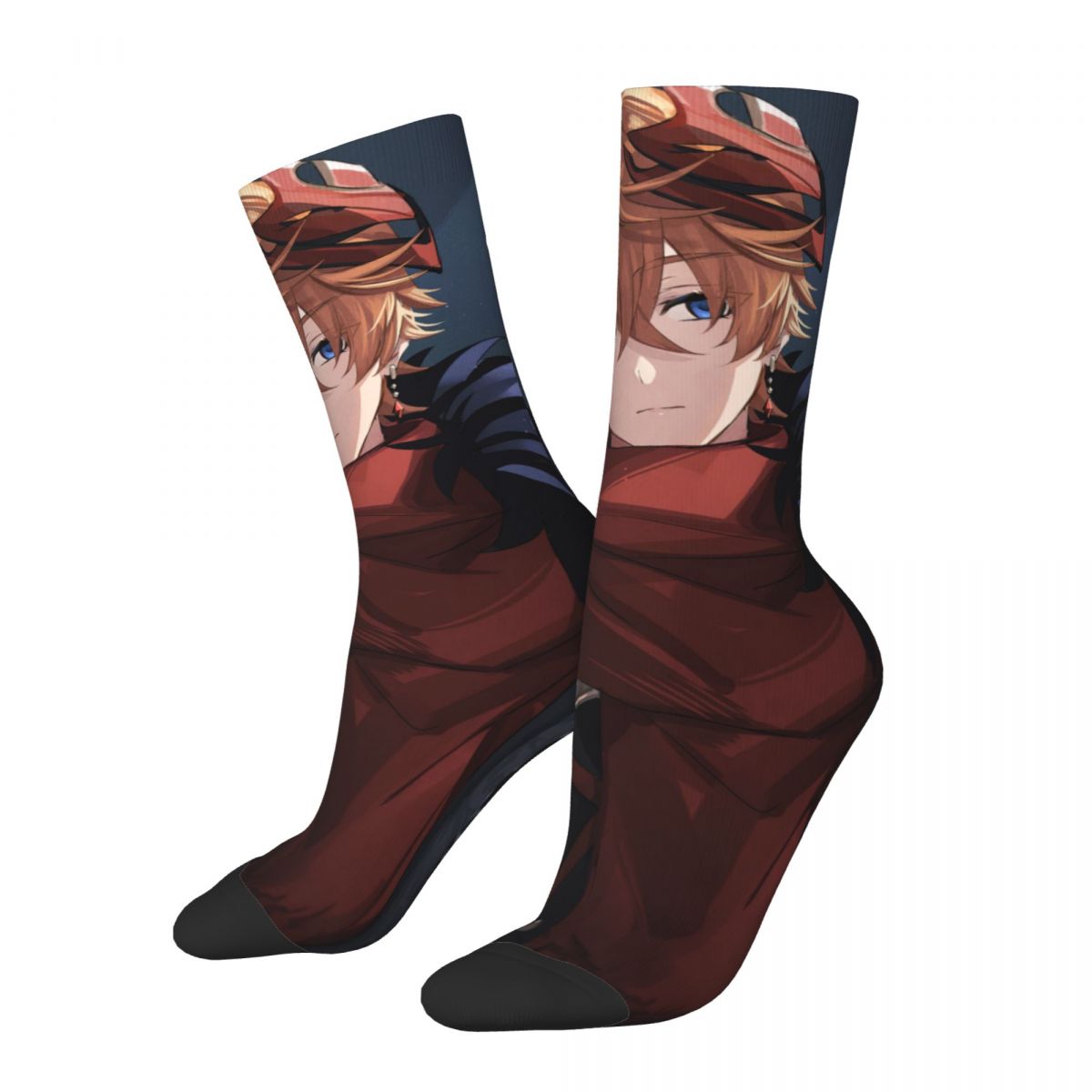 Hip Hop Vintage Tartaglia Fatui Harbingers Crazy Men's Socks Genshin Impact Game Unisex Street Style Printed Crew Sock Boys