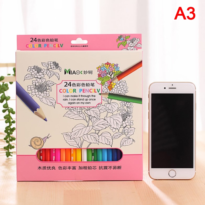 Boxed 24 Color Pen Pencils Set Children Kawaii Stationery Crayon Coloring Drawing Colored Pencil for School Paint Art Supplies