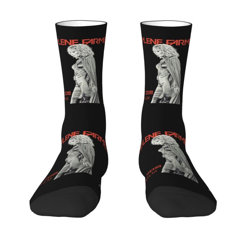 Novelty Printing Mylene Farmer Socks for Women Men Stretch Summer Autumn Winter French Singer Crew Socks