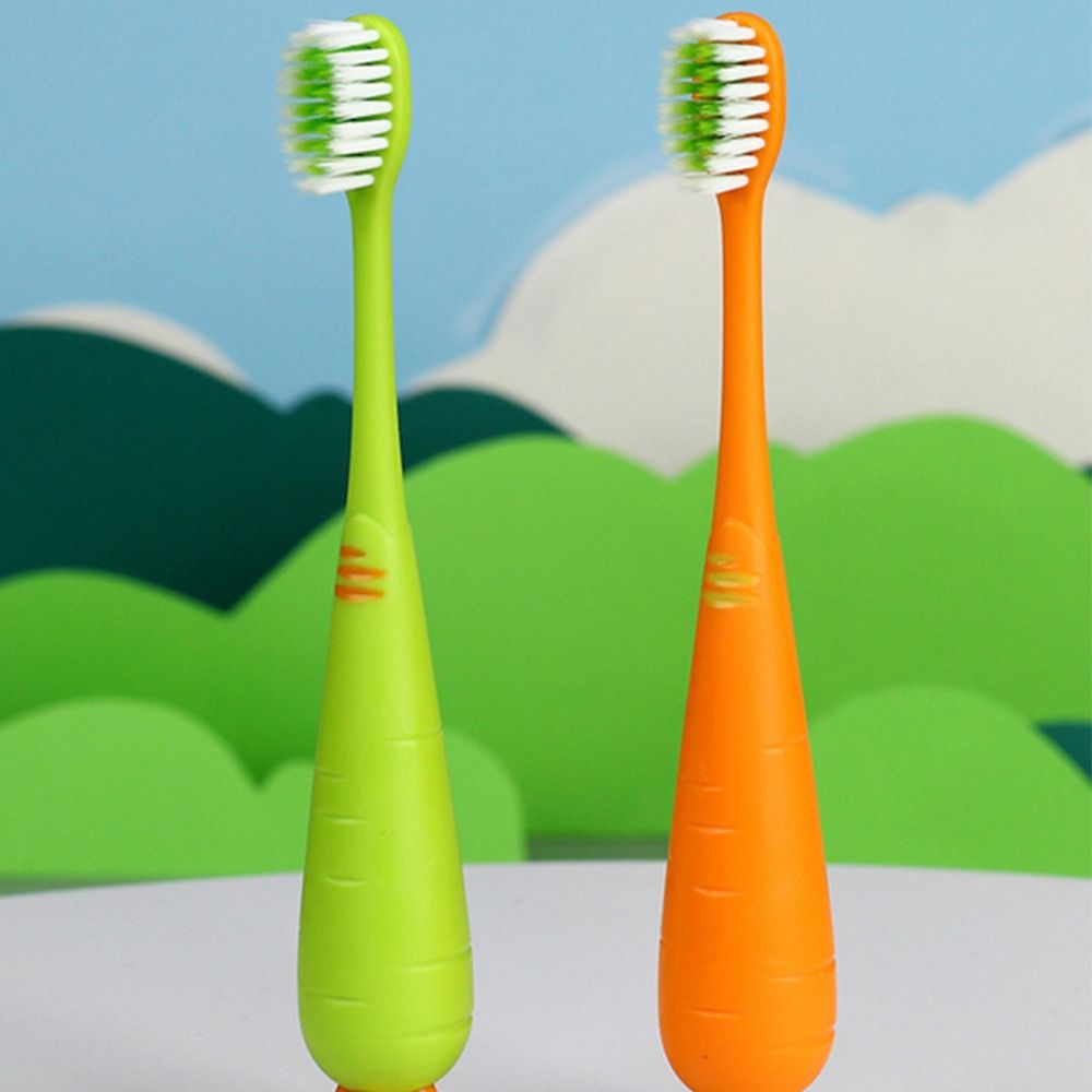 Cute Carrot Shape Children Toothbrush Soft Fur Ultra Fine Bristles Tooth Brush Kids' Toothbrushes 2-12 Years Old