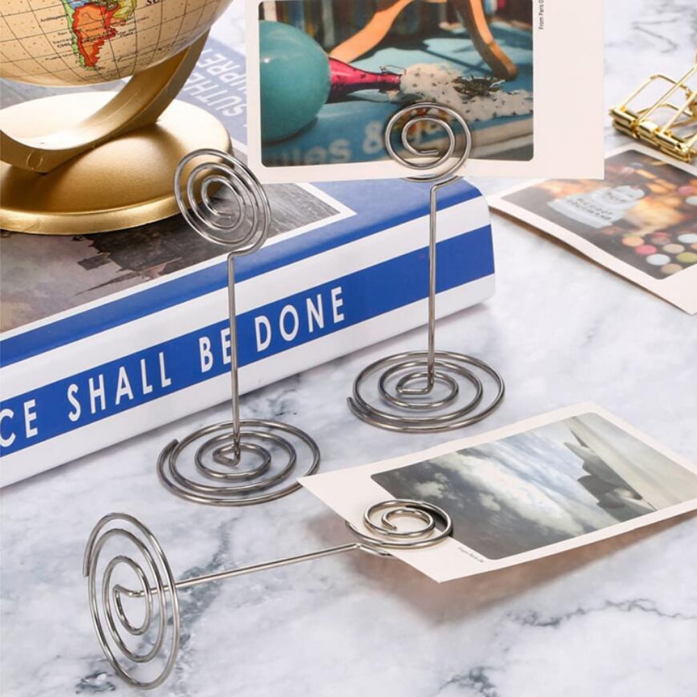 50PCS/Set Table Card Holder Memo Number Photo Clip Stand For Wedding Party Meetings Christmas Communion Round Circle Shape