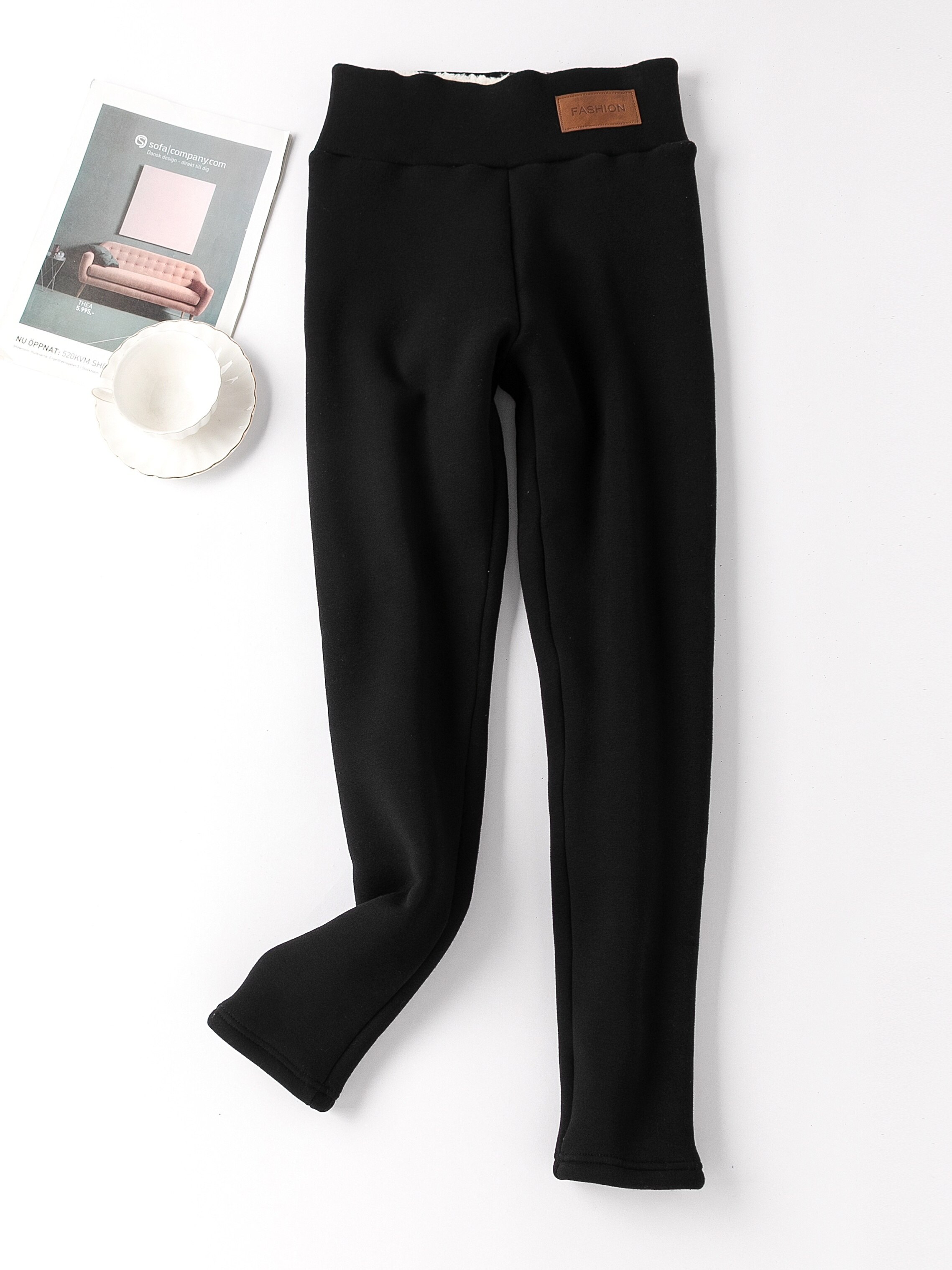 FIGOHR Solid Thick Leggings For Women, Women's Winter Warm Legging Fleece Lined Plush Legging High Waisted Thermal Leggings