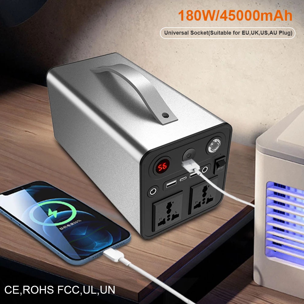 Portable Power Station 300W Solar Generator 350Wh 110V/220V AC Home Camping Emergency Power Bank RV Generators Energy Storage