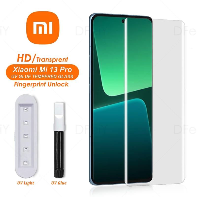 UV Screen Protector For Xiaomi 13 Pro Tempered Glass Film Full Screen Glue For Mi 13 Pro Full Cover UV Glass
