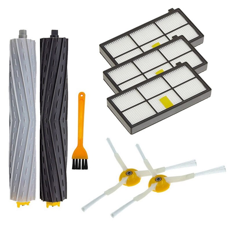 Rubber Side Brush HEPA Filter Replenishment Roller Brush For Irobot Roomba 960 900 891 800 Series Accessories Kit