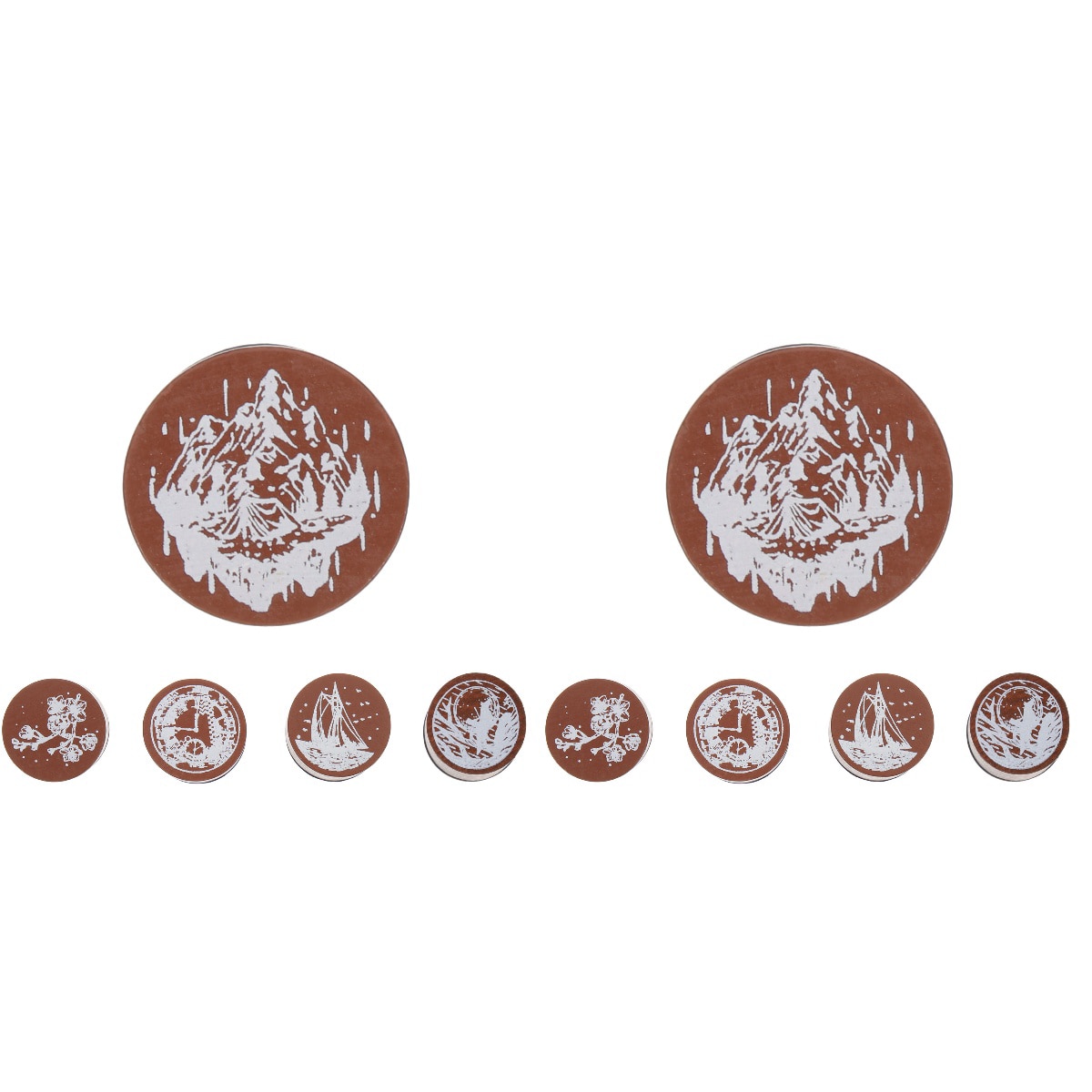 10 pcs Wooden Stamp Decorative Stamp Journal Crafting Stamps Diary Wood Stamp Vintage Wood Stamp
